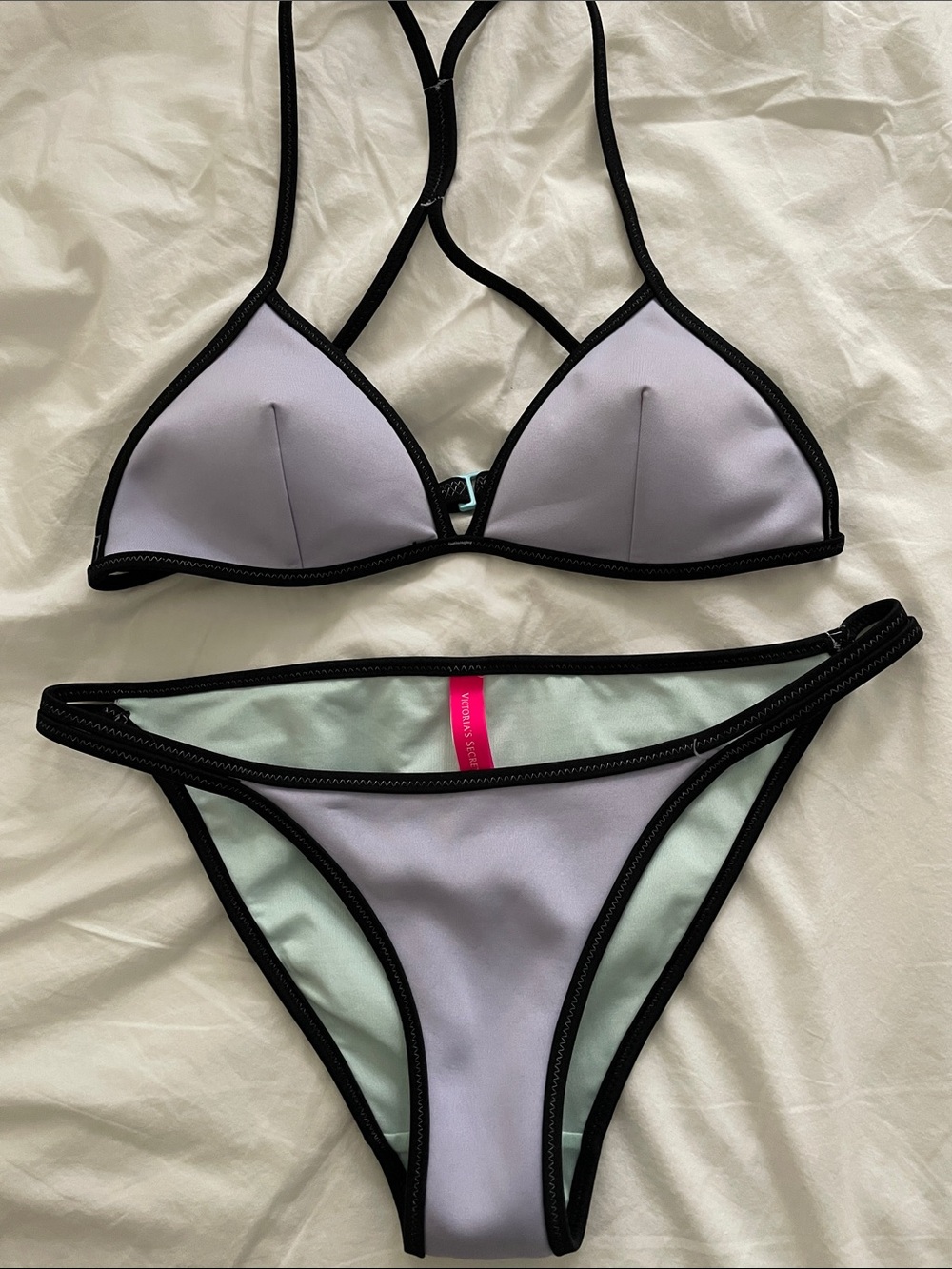 Victoria's Secret Lavender Bikini with Black Trim size XS